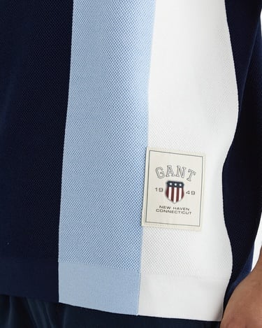  GANT Erkek Lacivert Regular Fit Renk Bloklu Triko
