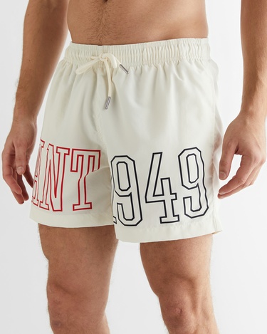  GANT Erkek Krem Regular Fit Logolu Mayo Şort