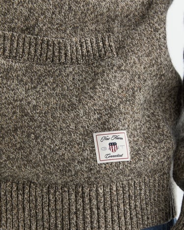  GANT Erkek Kahverengi Regular Fit V Yaka Triko