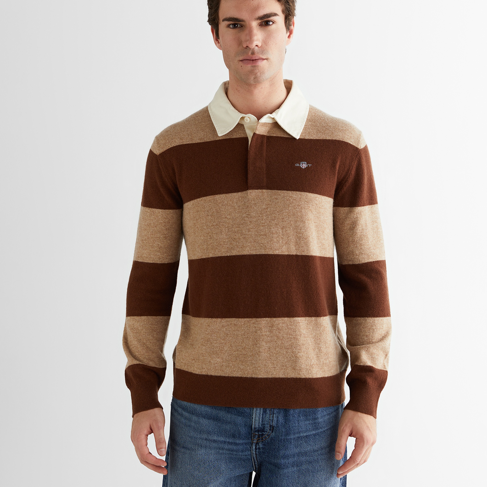 GANT Erkek Bej Regular Fit Polo Yaka Triko