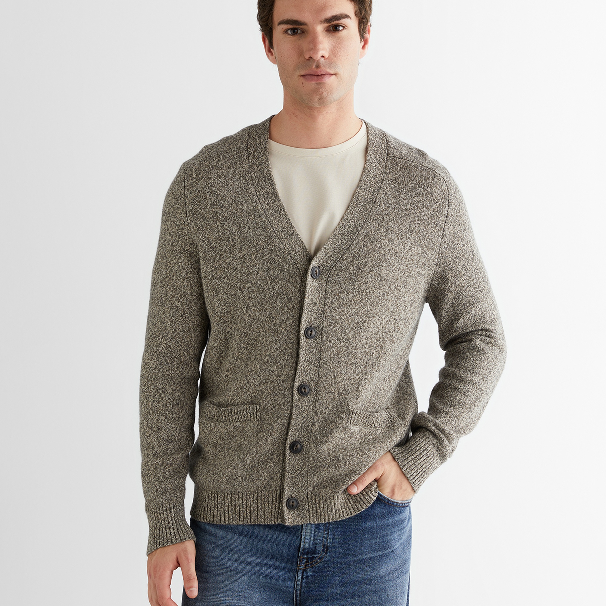 GANT Erkek Kahverengi Regular Fit V Yaka Triko