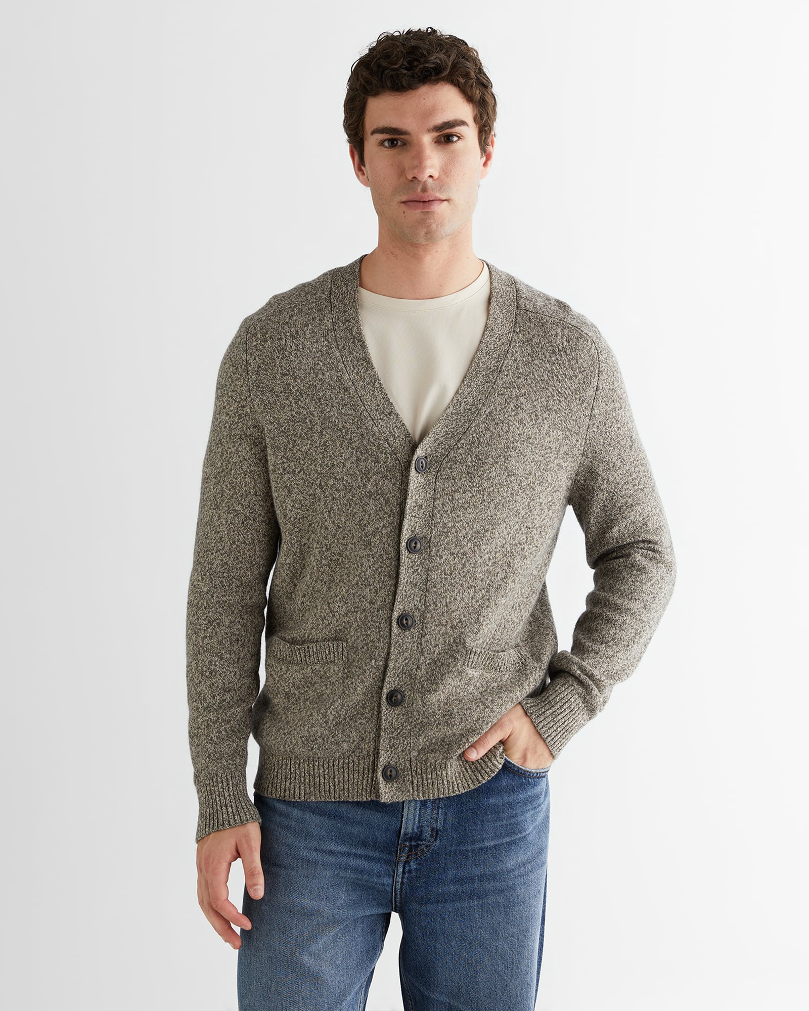  GANT Erkek Kahverengi Regular Fit V Yaka Triko