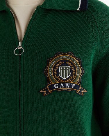  GANT Erkek Yeşil Relaxed Fit Fermuarlı Hırka