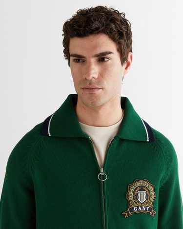  GANT Erkek Yeşil Relaxed Fit Fermuarlı Hırka