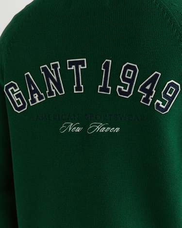  GANT Erkek Yeşil Relaxed Fit Fermuarlı Hırka