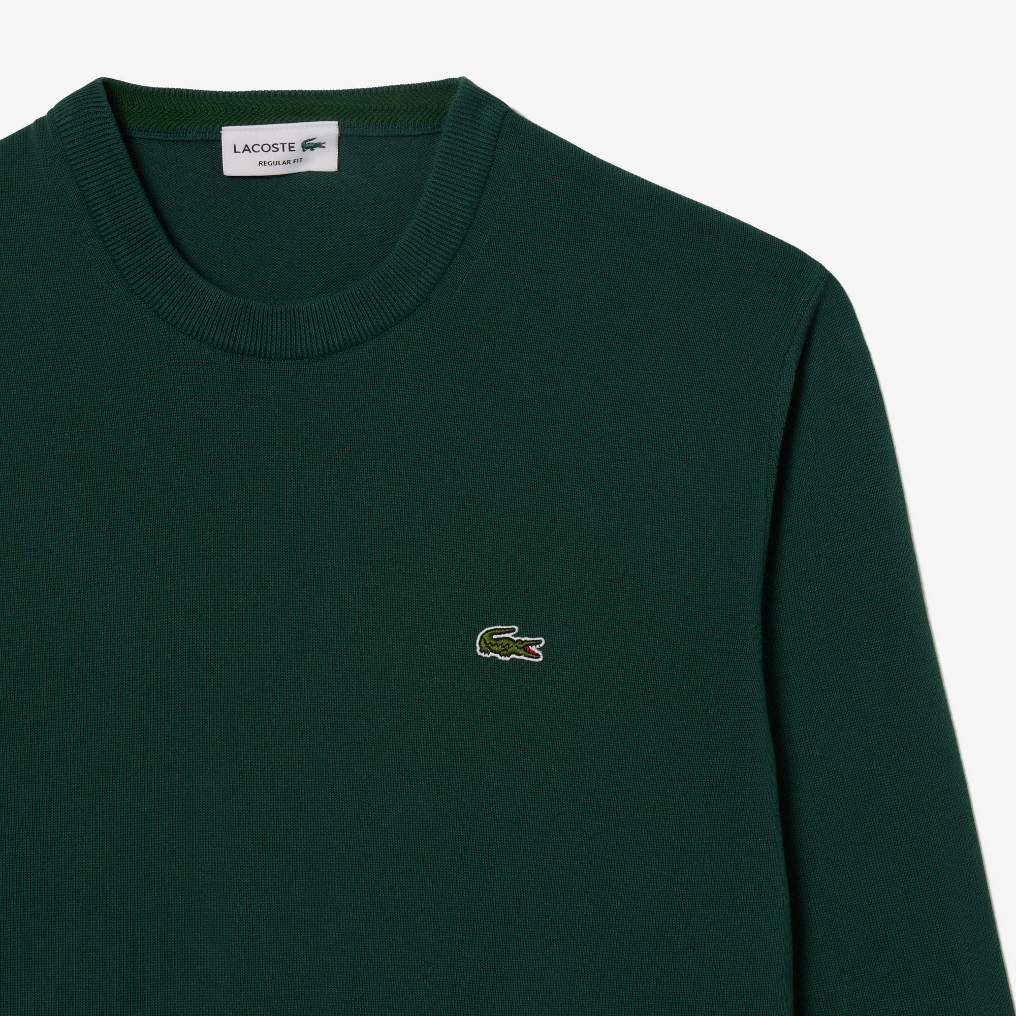 Lacoste Erkek Regular Fit Bisiklet Yaka Koyu Yeşil Kazak