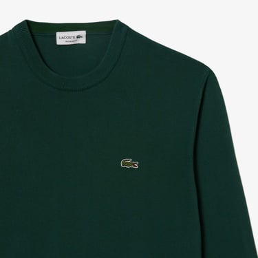  Lacoste Erkek Regular Fit Bisiklet Yaka Koyu Yeşil Kazak