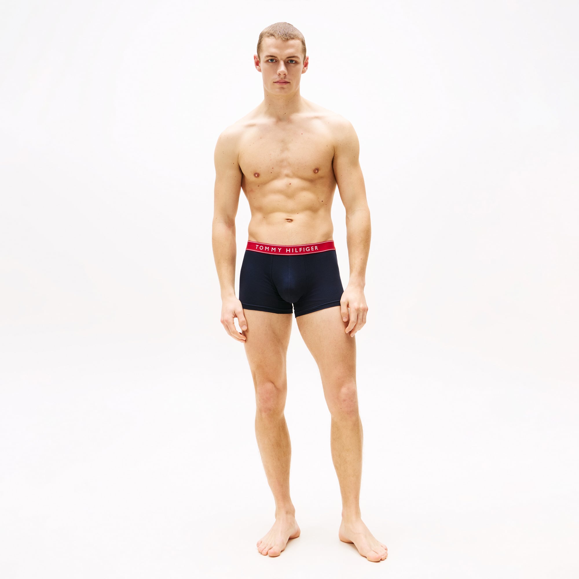  Tommy Hilfiger Lastikli Logolu Erkek Lacivert 3'lü Boxer