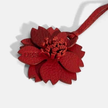  Kırmızı Çiçek Figürlü Deri Charm