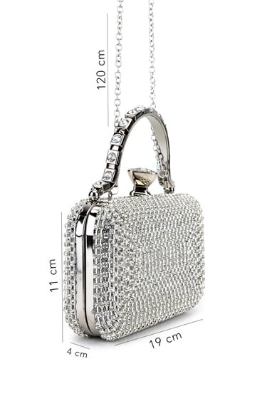  Tamer Tanca Kadın Vegan Gri Abiye Çanta