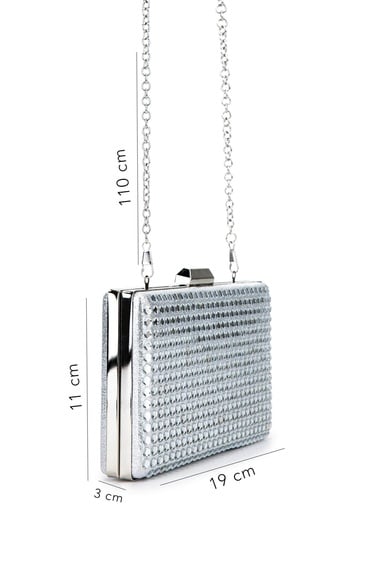  Tamer Tanca Kadın Vegan Gri Abiye Çanta