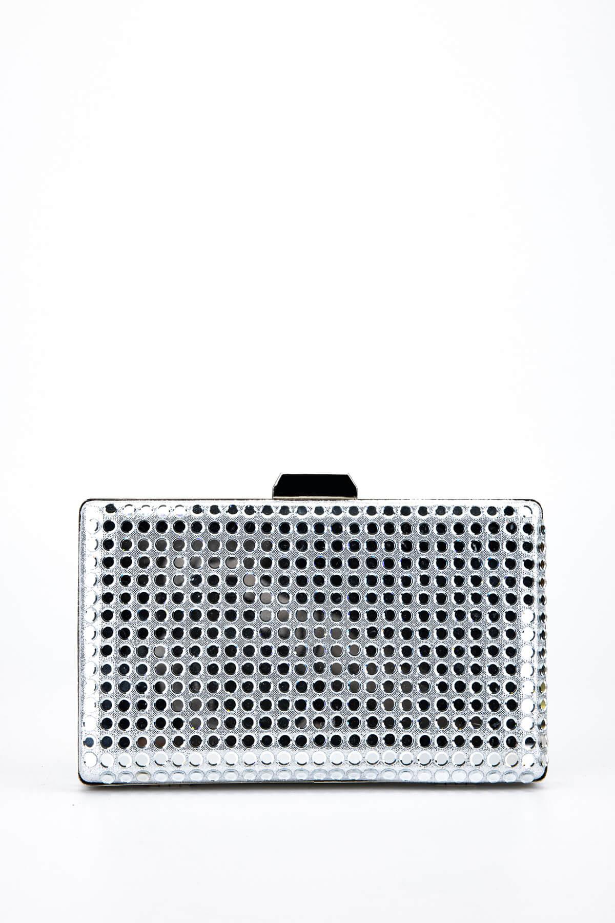  Tamer Tanca Kadın Vegan Gri Abiye Çanta