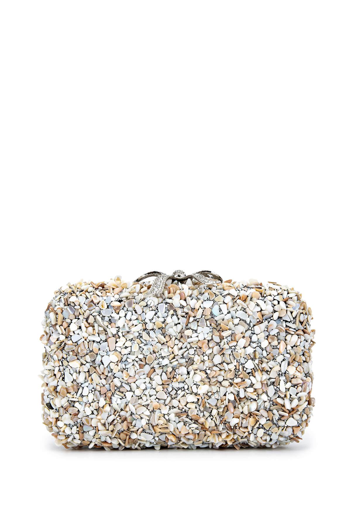  Tamer Tanca Kadın Vegan Bej Abiye Çanta