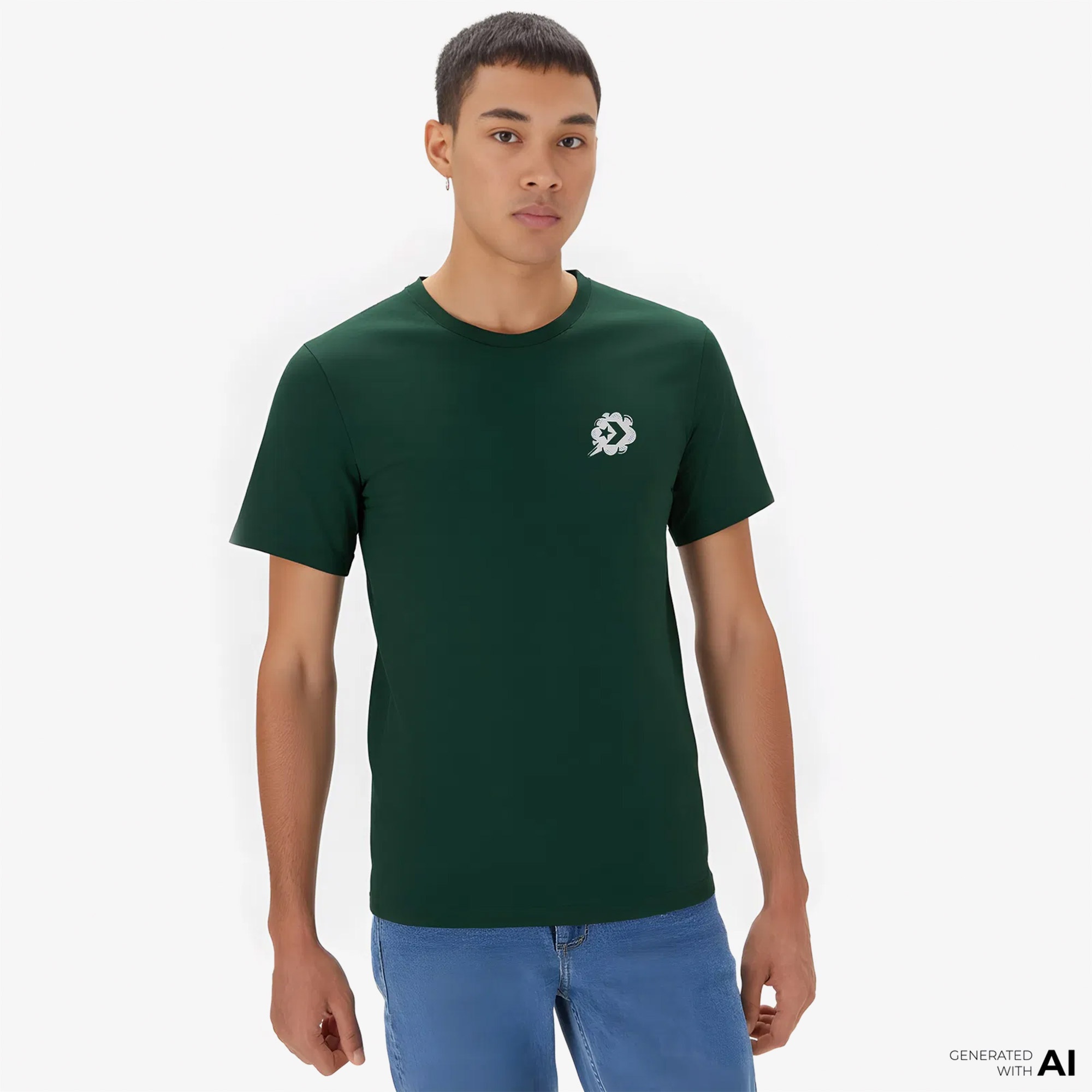 Converse Erkek Grafik Baskılı Yeşil T-Shirt