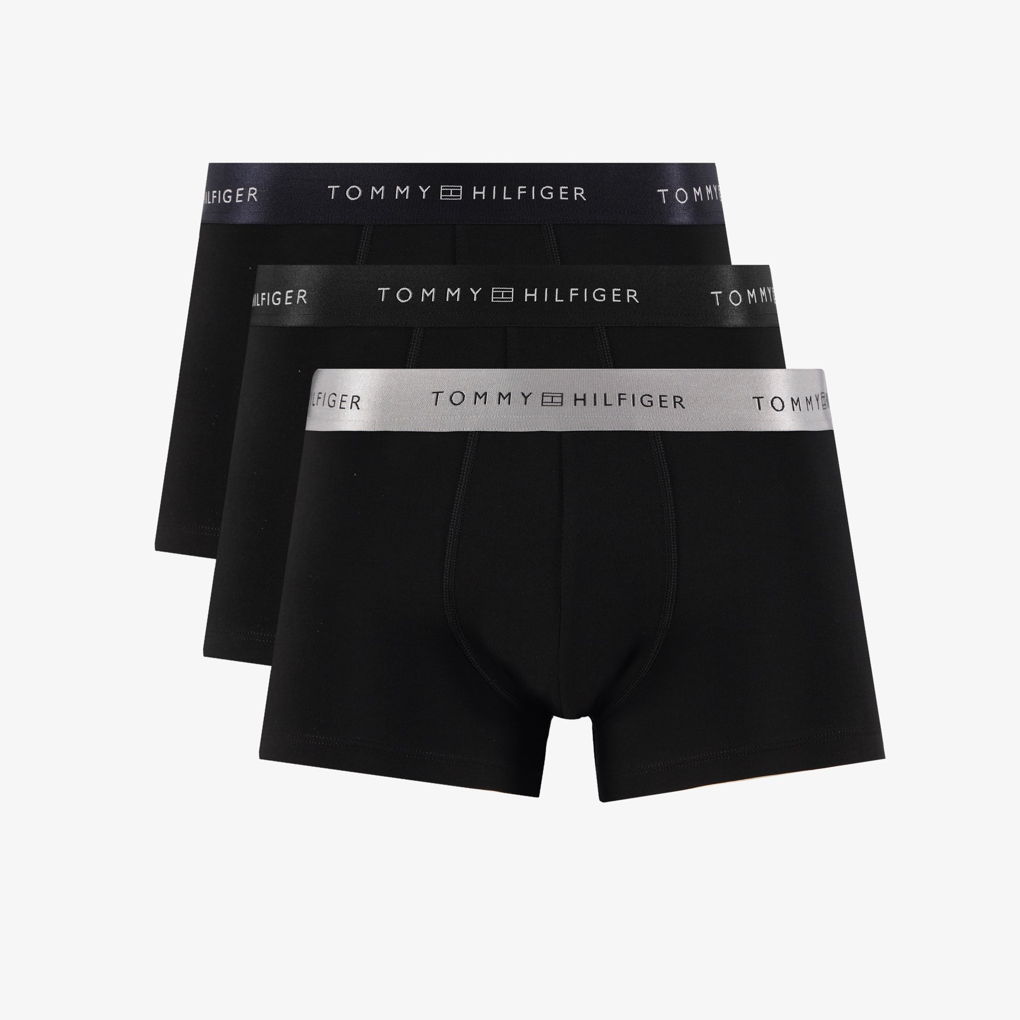  Tommy Hilfiger Trunk Metallic Erkek 3'lü Siyah Boxer