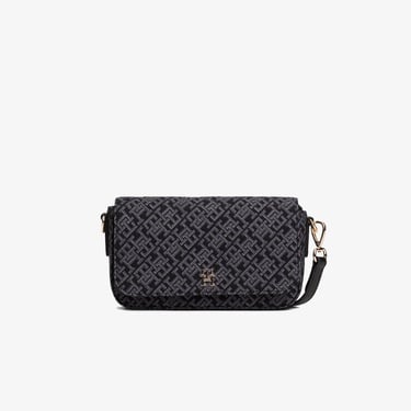  Tommy Hilfiger Icon Conv Jacquard Kadın Siyah Çapraz Çanta