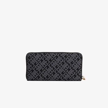  Tommy Hilfiger İcon Jacquard Kadın Siyah Cüzdan
