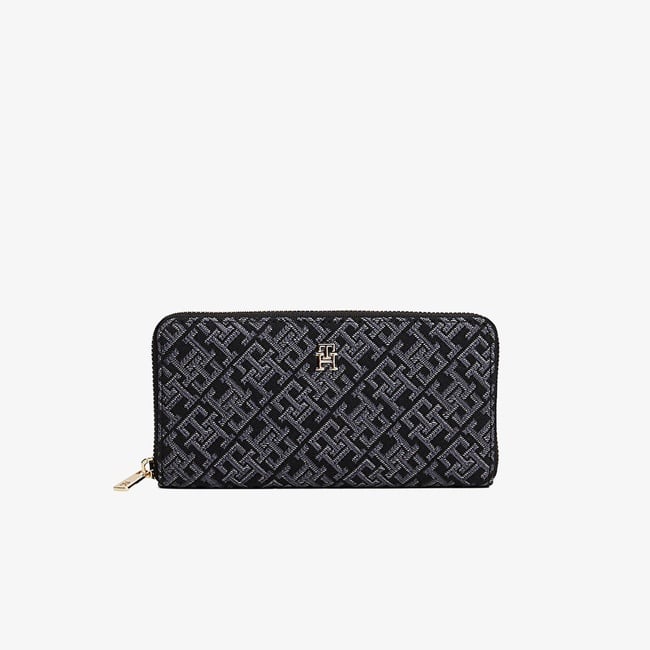  Tommy Hilfiger İcon Jacquard Kadın Siyah Cüzdan