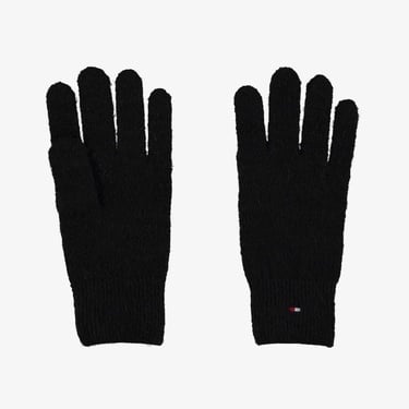  Tommy Hilfiger Flag Fluffy Knit Kadın Siyah Eldiven