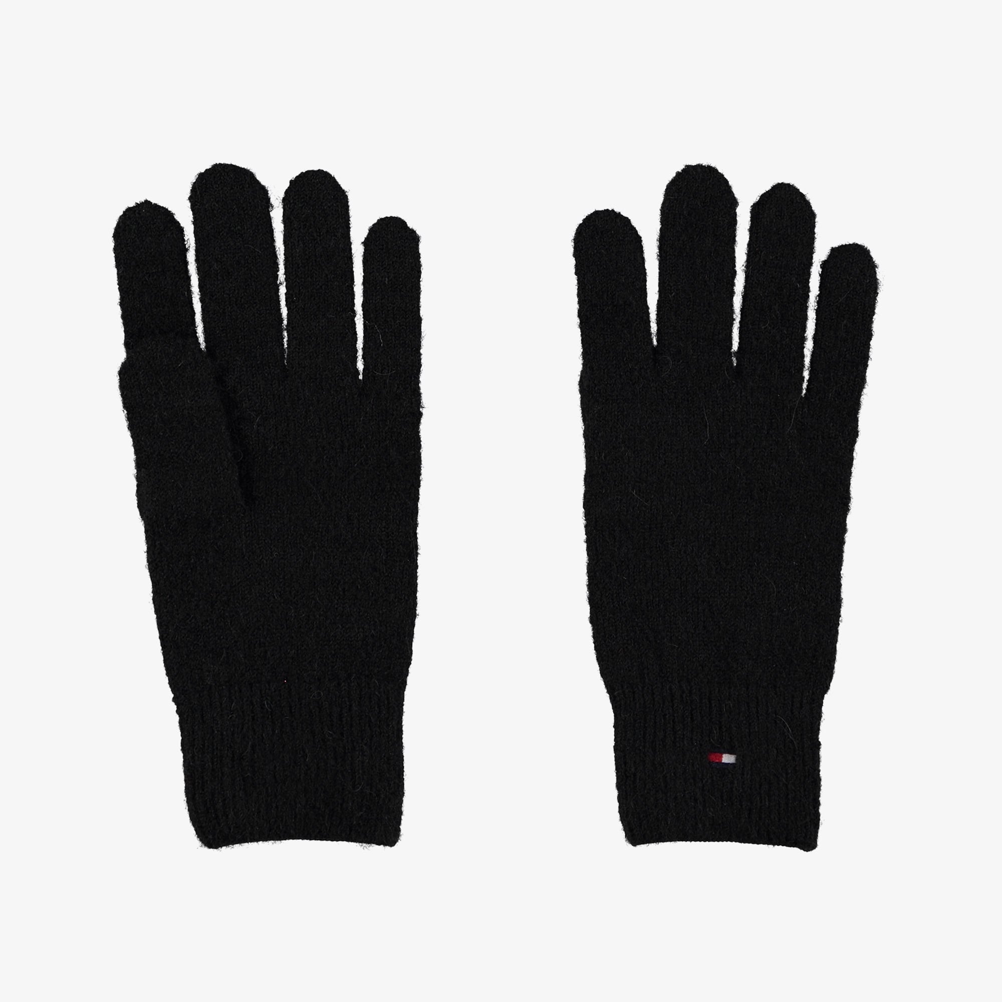  Tommy Hilfiger Flag Fluffy Knit Kadın Siyah Eldiven