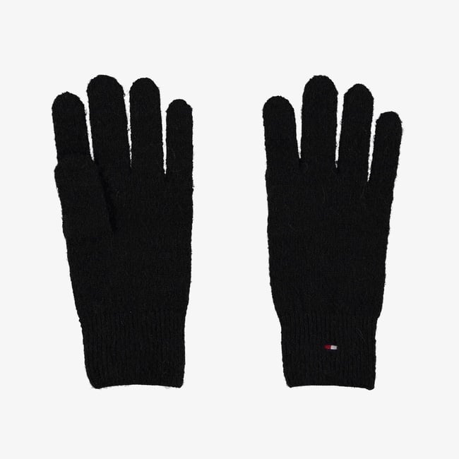  Tommy Hilfiger Flag Fluffy Knit Kadın Siyah Eldiven