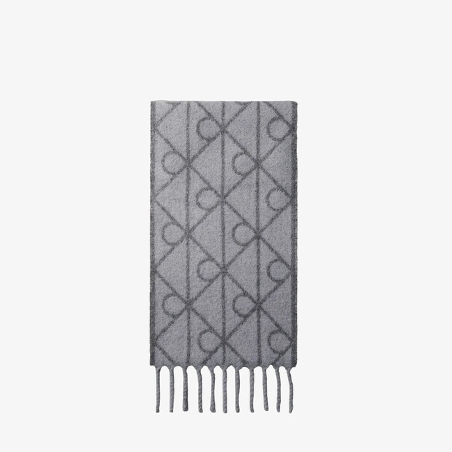  Calvin Klein Emblem Brushed Erkek Gri Şal