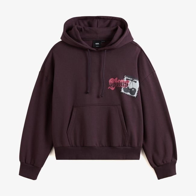  Vans Cherryrise Retro Hoodie Kadın Bordo Sweatshırt