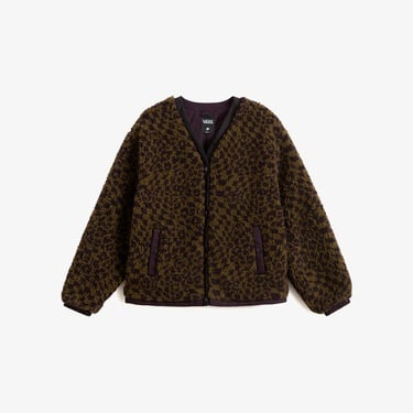  Vans Suffolk Cheetah Check Pile Coat Kadın Bordo Ceket