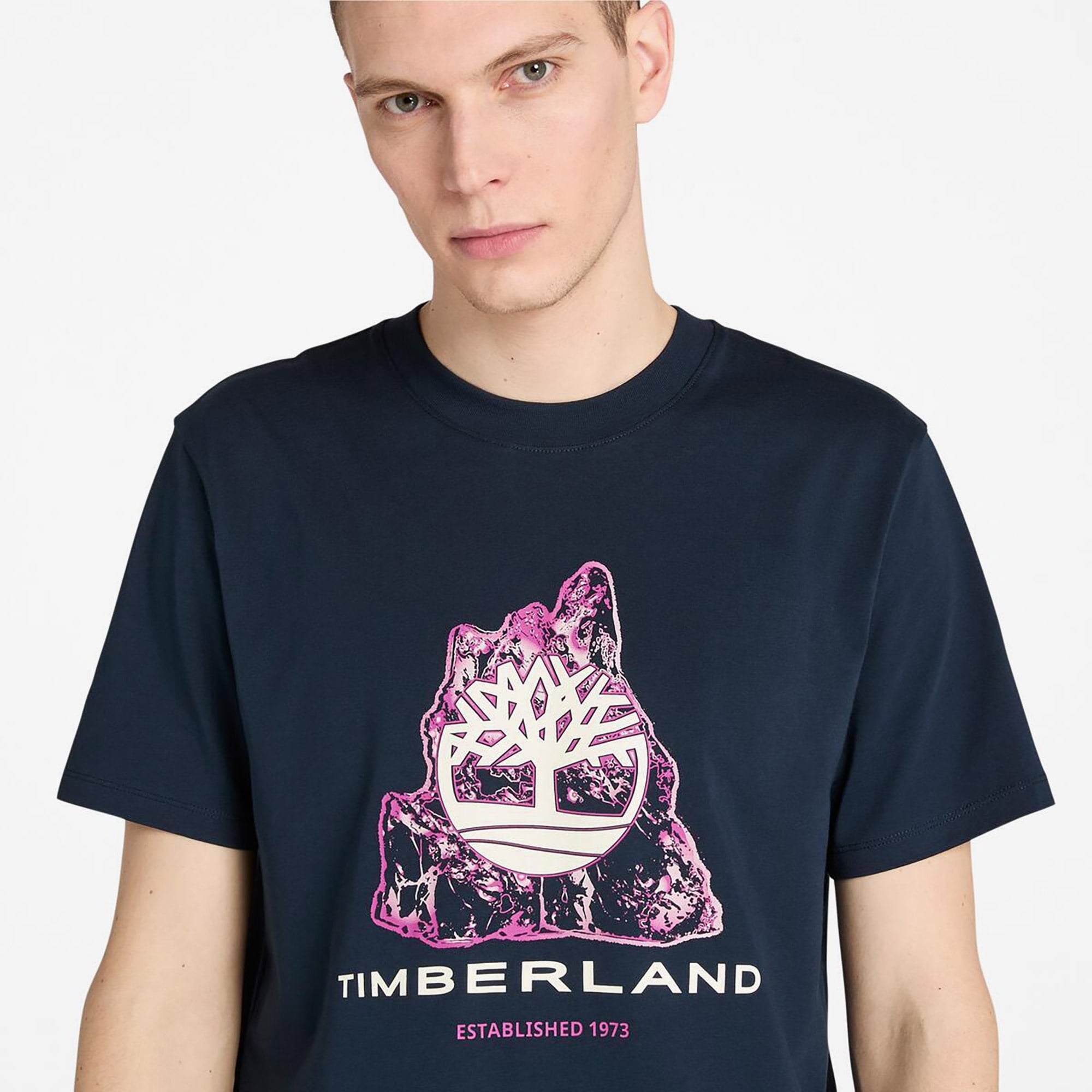 Timberland Front Seasonal Tree Logo Graphic Erkek Lacivert T-Shirt