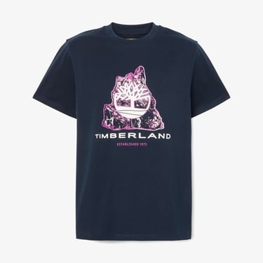  Timberland Front Seasonal Tree Logo Graphic Erkek Lacivert T-Shirt