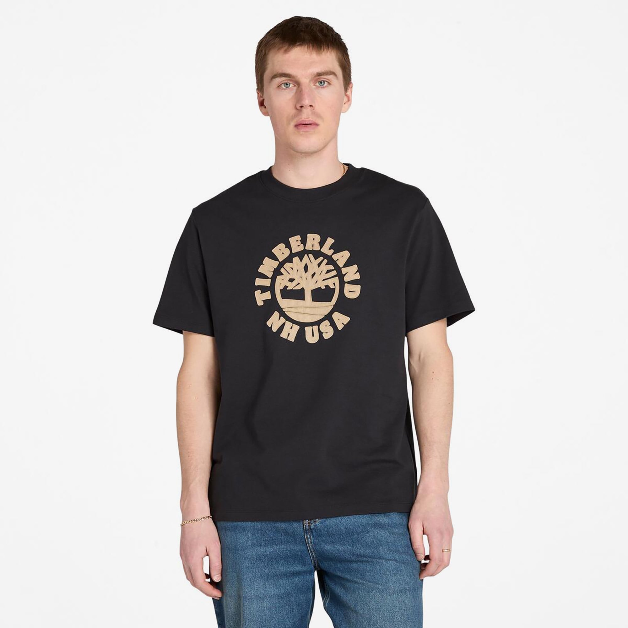 Timberland Holiday Front Graphic Erkek Siyah T-Shirt