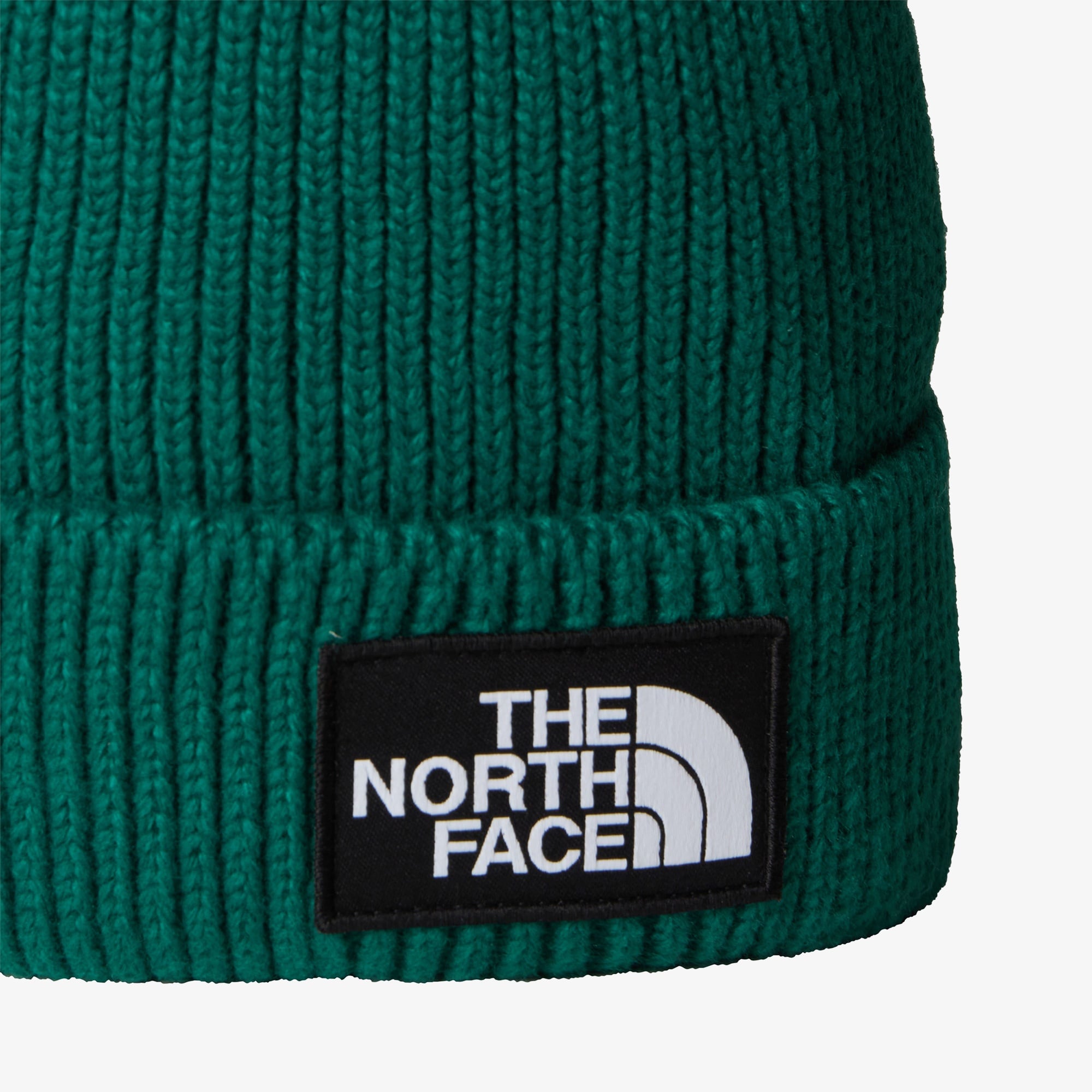 The North Face Logo Box Cuffed Unisex Yeşil Bere