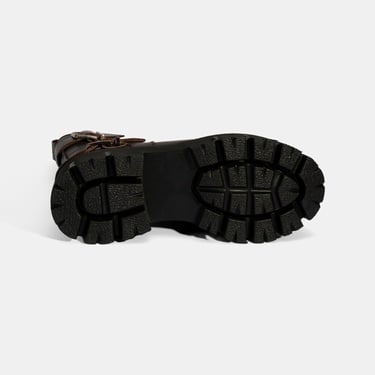  Kadın Kahve Metal Tokalı Deri Bot