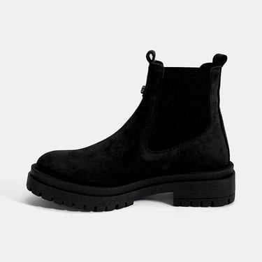  Kadın Siyah Nubuk Deri Chelsea Bot