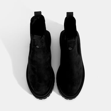  Kadın Siyah Nubuk Deri Chelsea Bot