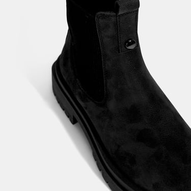  Kadın Siyah Nubuk Deri Chelsea Bot