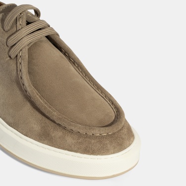  Erkek Vizon Bağcıklı Süet Deri Günlük Ayakkabı