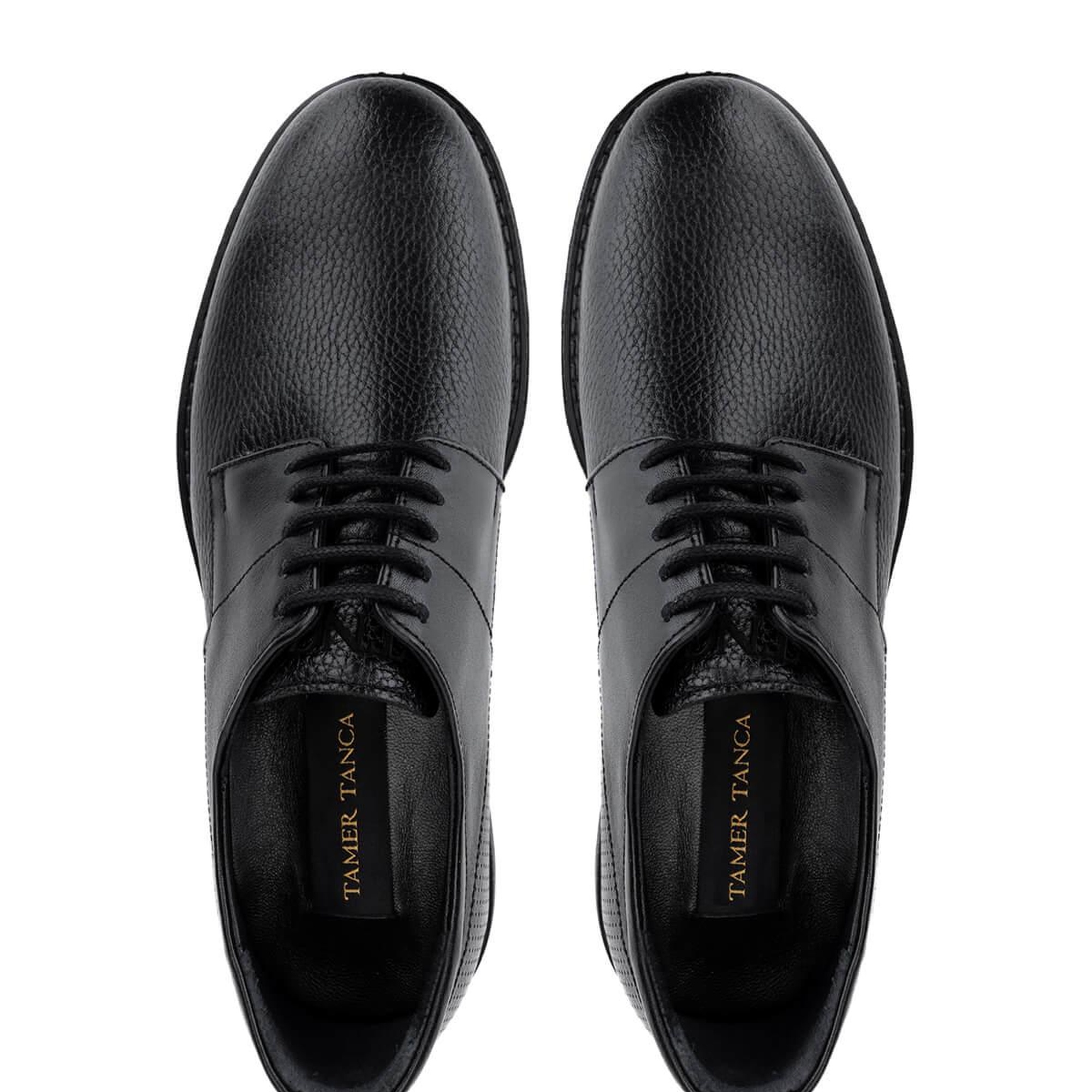 Tamer Tanca Erkek Hakiki Deri Siyah Casual Ayakkabı