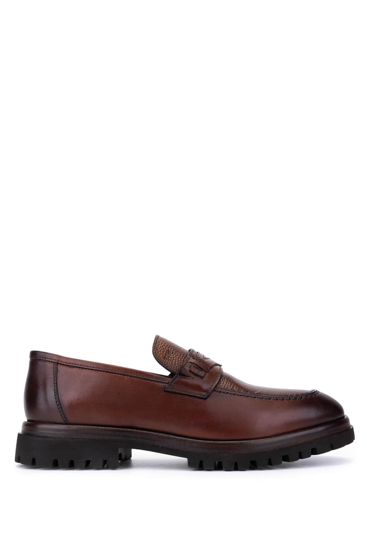  Tamer Tanca Erkek Hakiki Deri Taba Loafer Ayakkabı