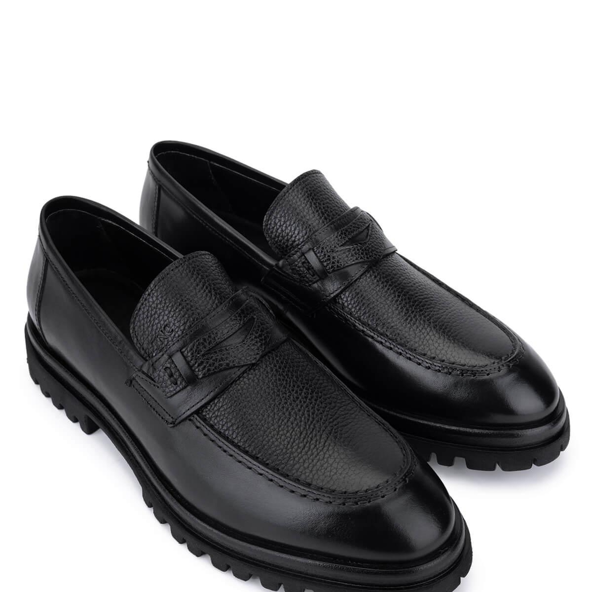 Tamer Tanca Erkek Hakiki Deri Siyah Loafer Ayakkabı