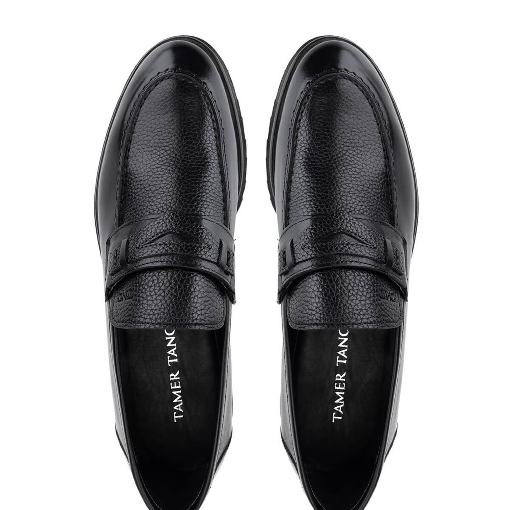 Tamer Tanca Erkek Hakiki Deri Siyah Loafer Ayakkabı