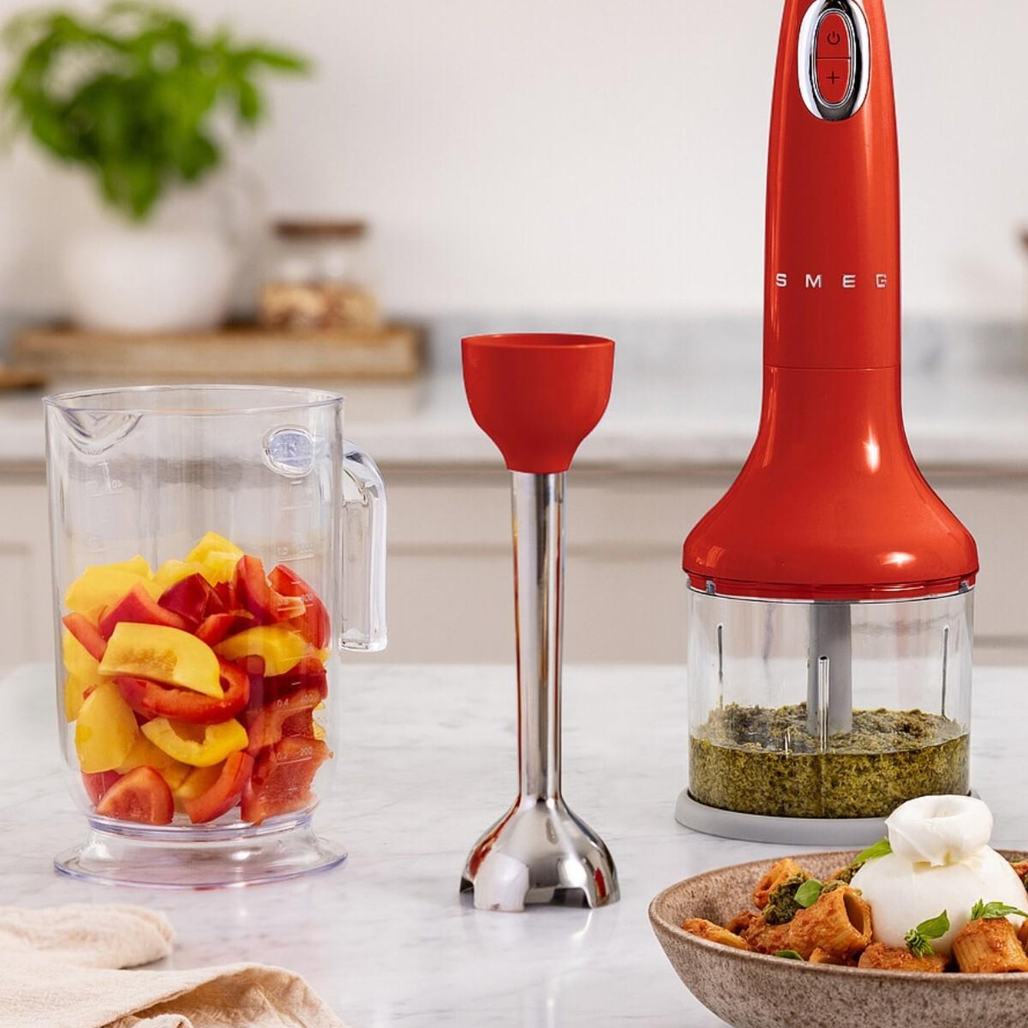 Smeg 50's Style Kırmızı El Blender Seti hbf03rdeu