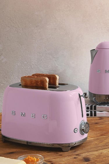  Smeg 50's Style Retro Pembe Ekmek Kızartma Makinesi 2x1 Tsf01pkeu
