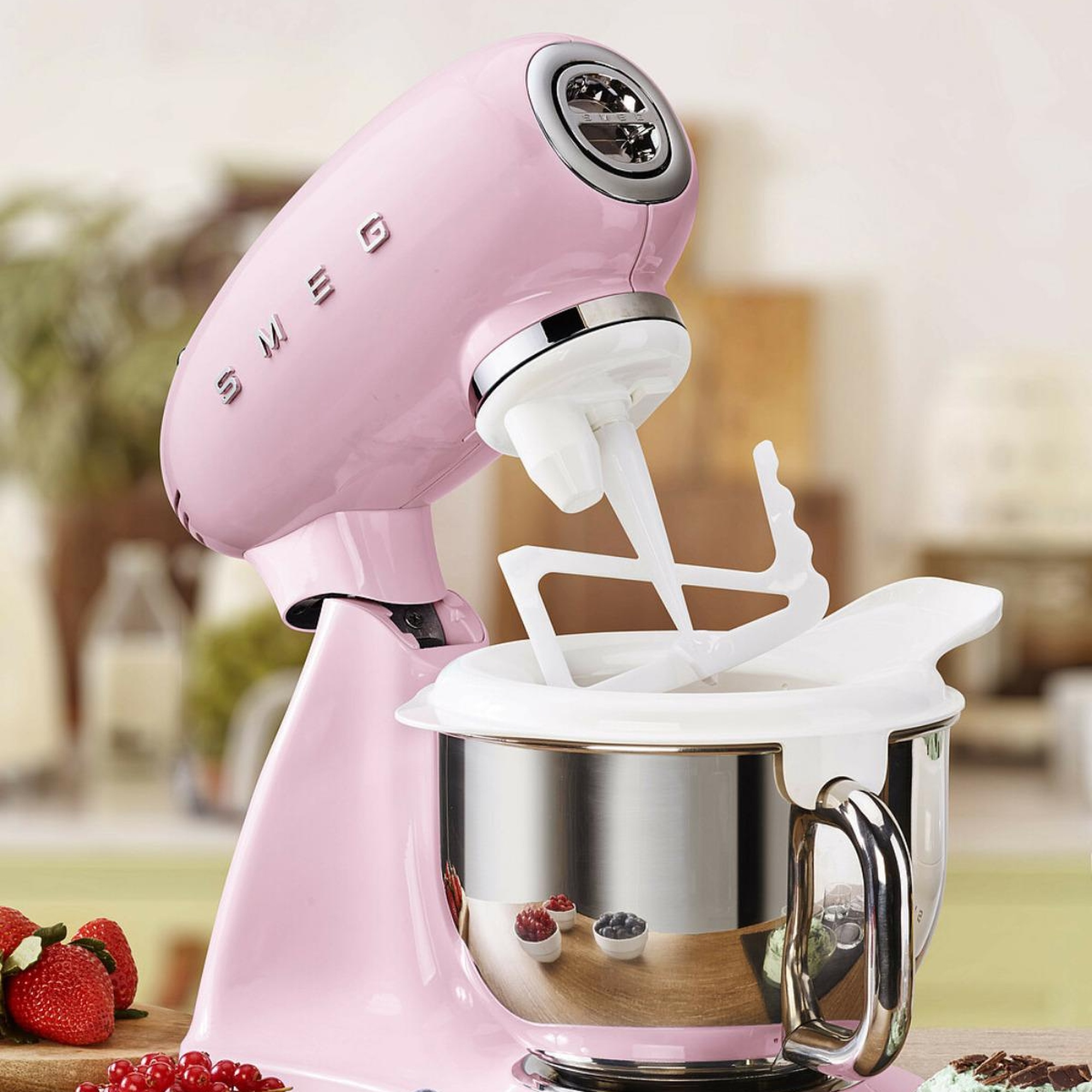 Smeg 50's Style Retro 4.8 Litre Pembe Stand Mikser SMF03PKEU