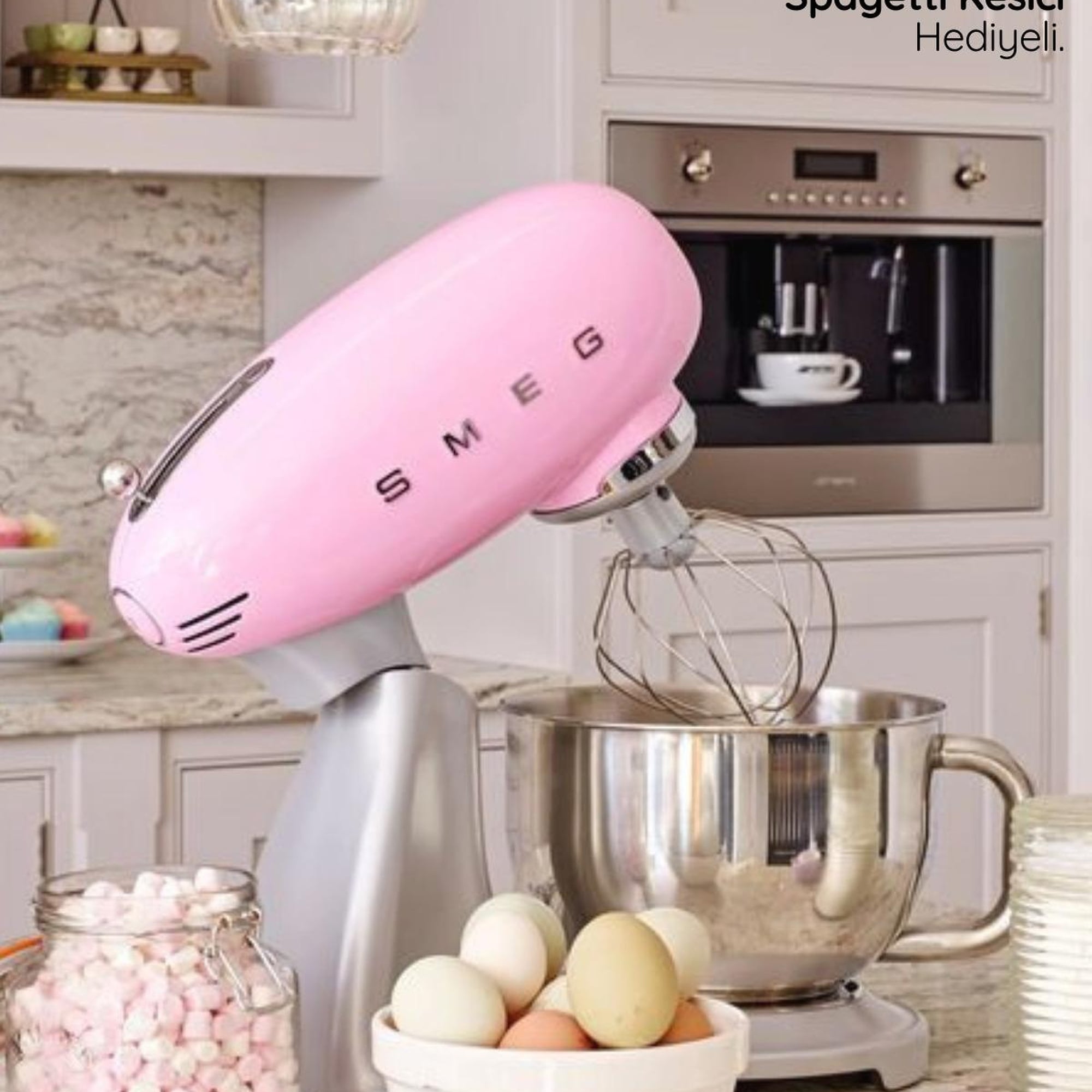 Smeg 50's Style Retro Pembe Stand Mikser Smf02pkeu