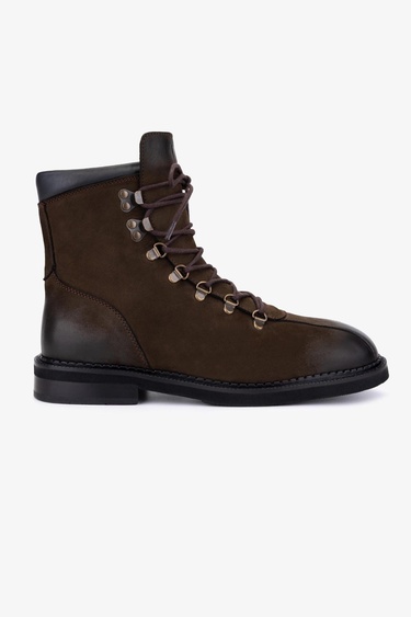  Valmenti Erkek Hakiki Deri Kahverengi Düz Bot