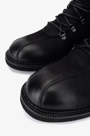  Valmenti Erkek Hakiki Deri Siyah Düz Bot