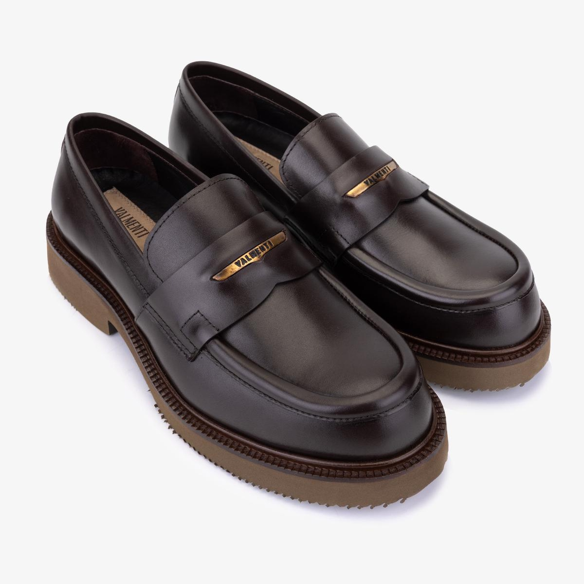 Valmenti Erkek Hakiki Deri Kahverengi Loafer Ayakkabı