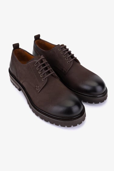  Valmenti Erkek Hakiki Deri Kahverengi Casual Ayakkabı