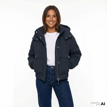  Converse Kadın Kapüşonlu Renk Bloklu Siyah Mont